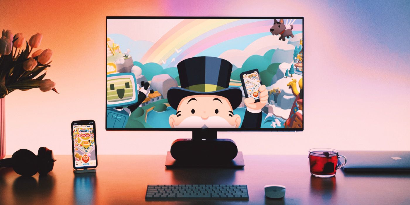 Monopoly GO shown on both a mobile device and PC screen