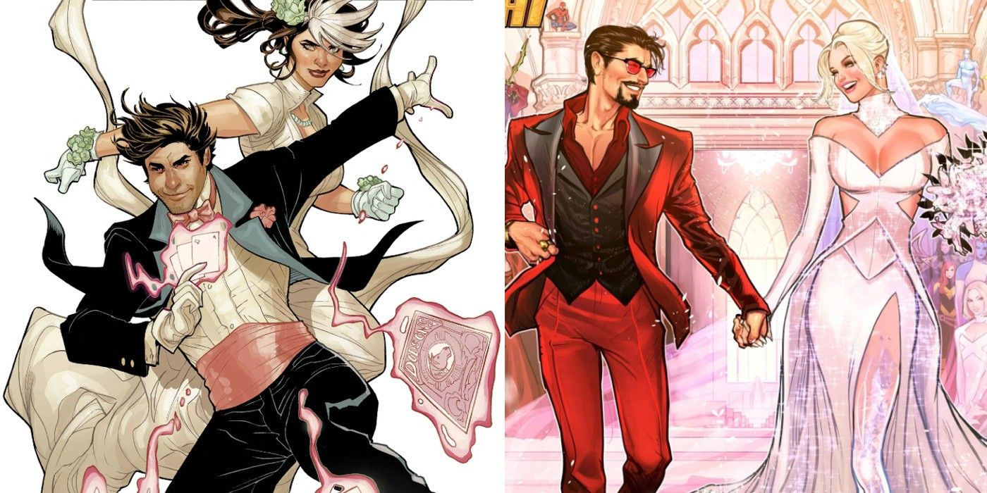 Mr and Mrs X Rogue Gambit and Tony Stark Emma Frost
