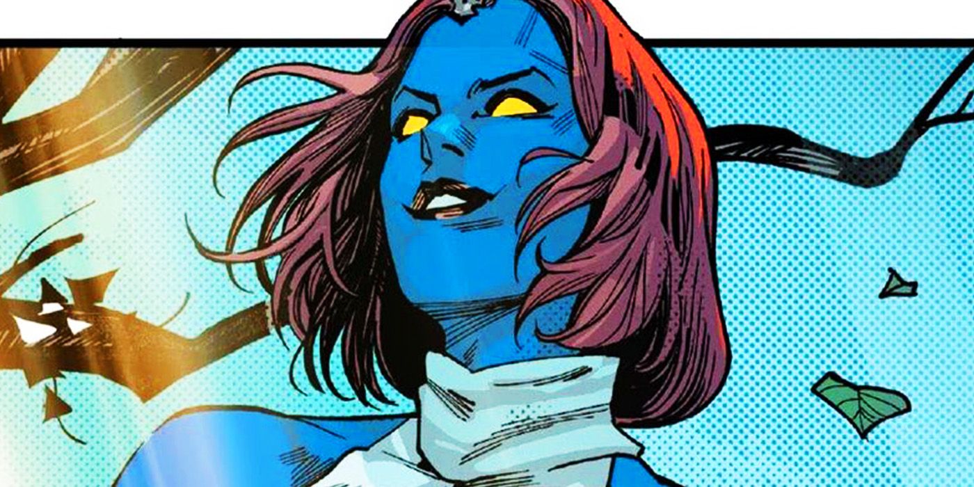 Mystique in white costume with short hair in Marvel Comics