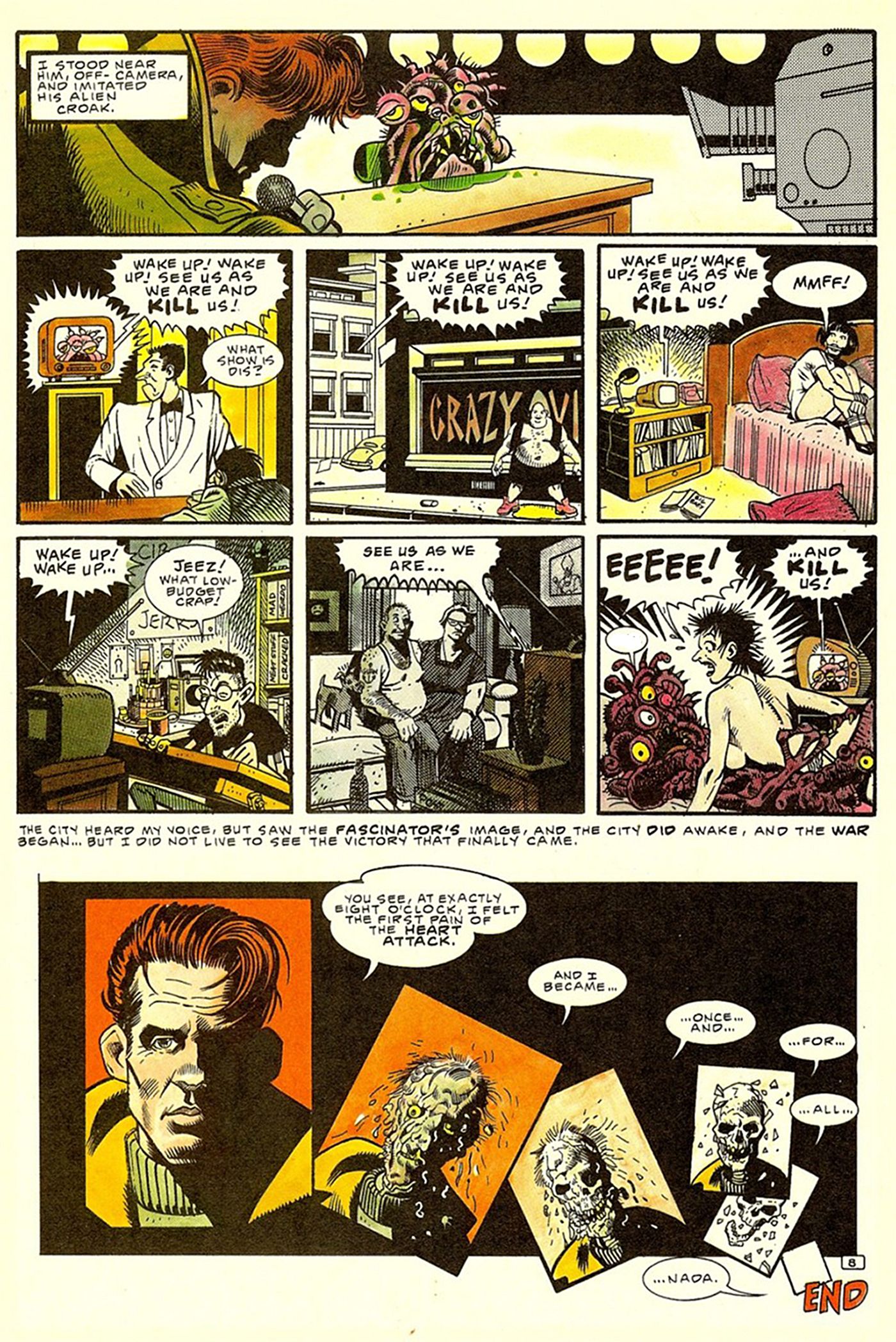 Final page of &ldquo;Nada&rdquo; the comic book inspiration for John Carpenter&rsquo;s THEY LIVE