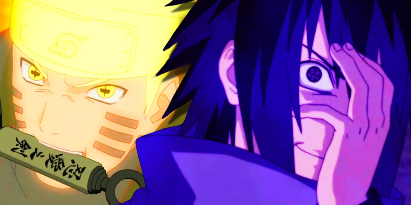 Naruto in Sage of Six Paths Mode and Sasuke With Sharingan