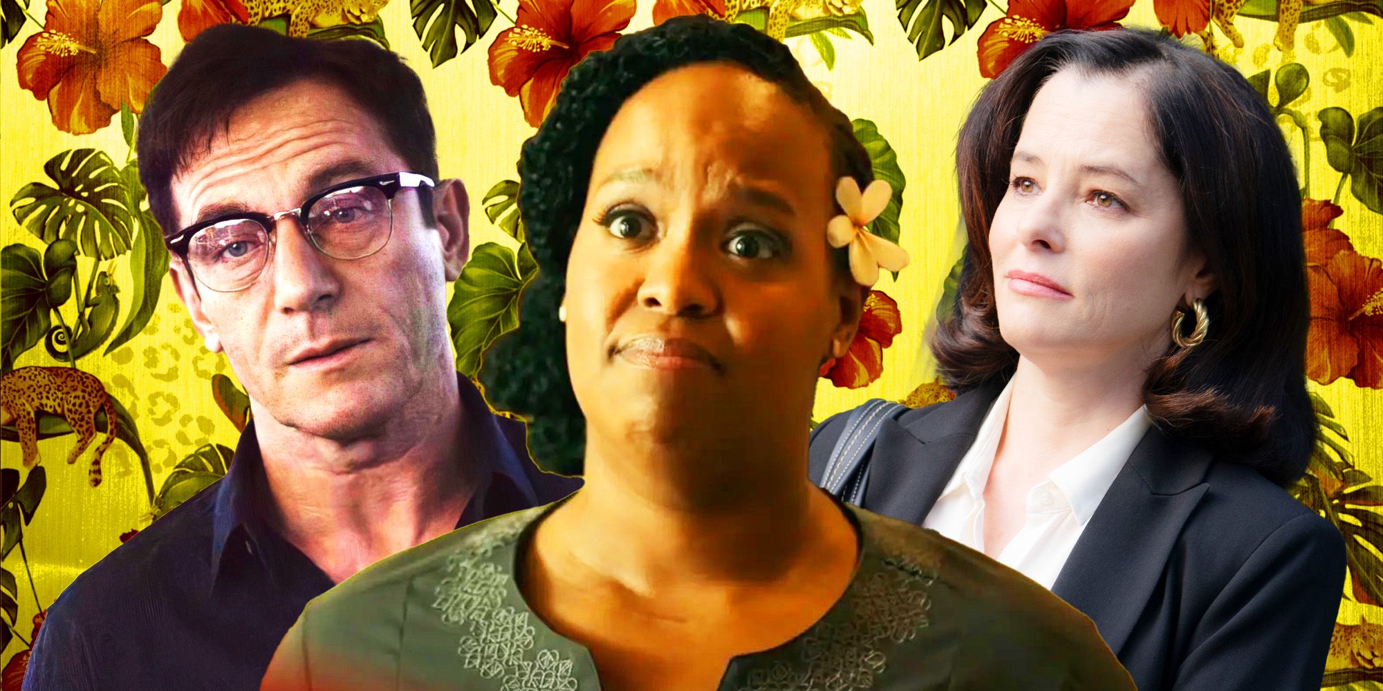 Natasha Rothwell as Belinda in The White Lotus, Jason Isaacs from The OA, and Parker Posey in Beau is Afraid.