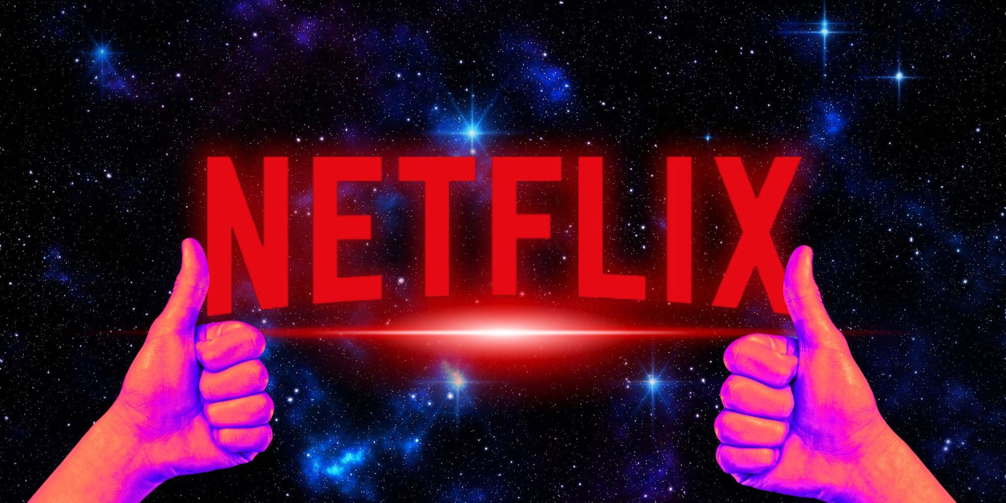 Netflix logo with two thumbs up