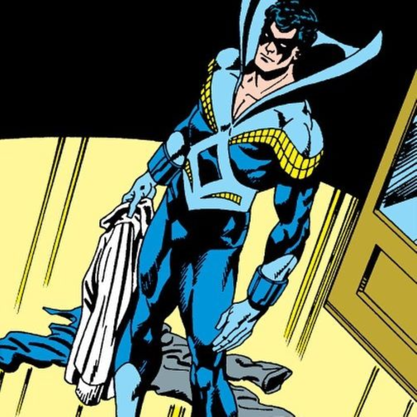 Nightwing in his Discowing suit Dick Grayson