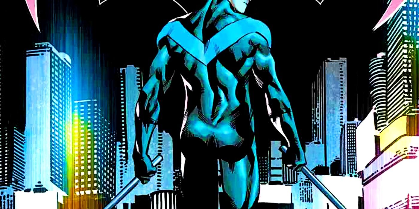 Nightwing with his back turned cropped to just his butt