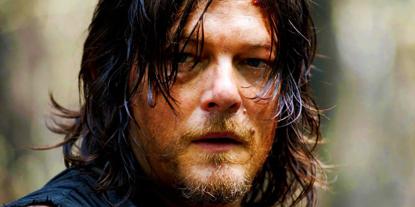 Norman Reedus as Daryl Dixon in The Walking Dead with serious expression