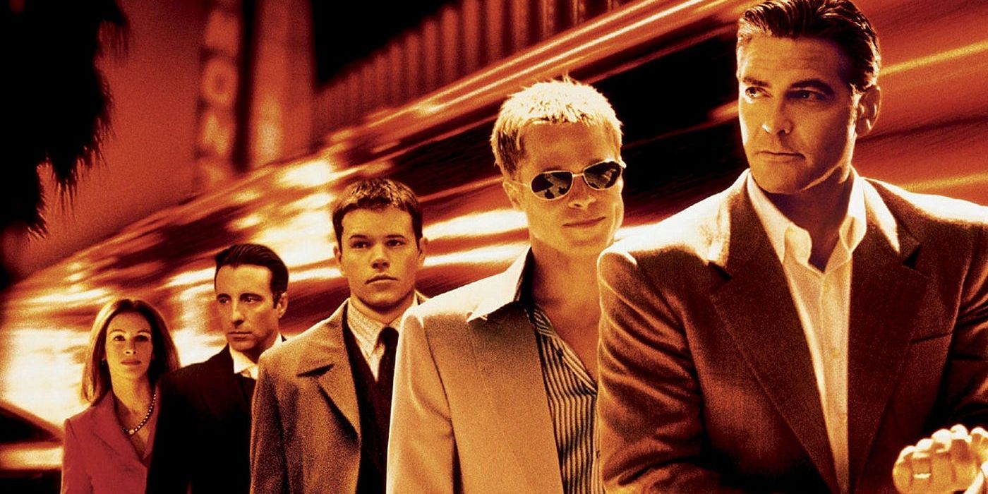 The poster for Ocean's Eleven showcasing the main cast