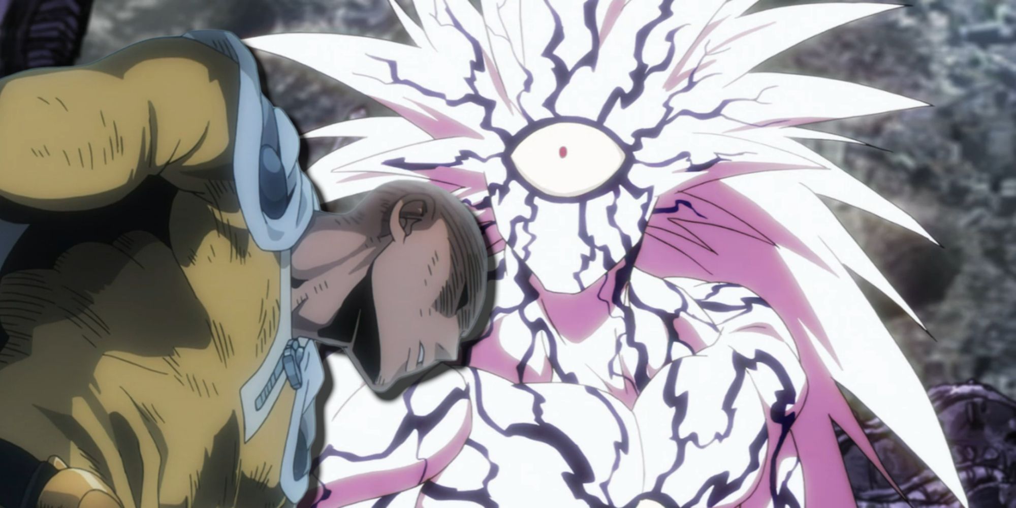 One Punch Man Saitama and Boros standing together.