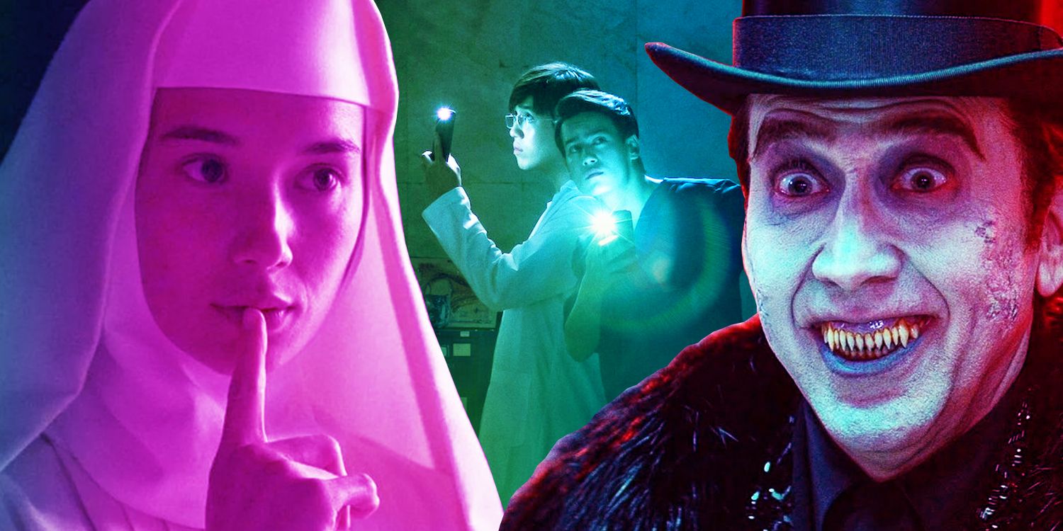 Custom collage of Narcisa (Aria Bedmar) in Sister Death, Wee (Thanapob Leeratanakachorn) and Gla (Paris Intarakomalyasut) in Ghost Lab, and Dracula (Nicolas Cage) in Renfield.