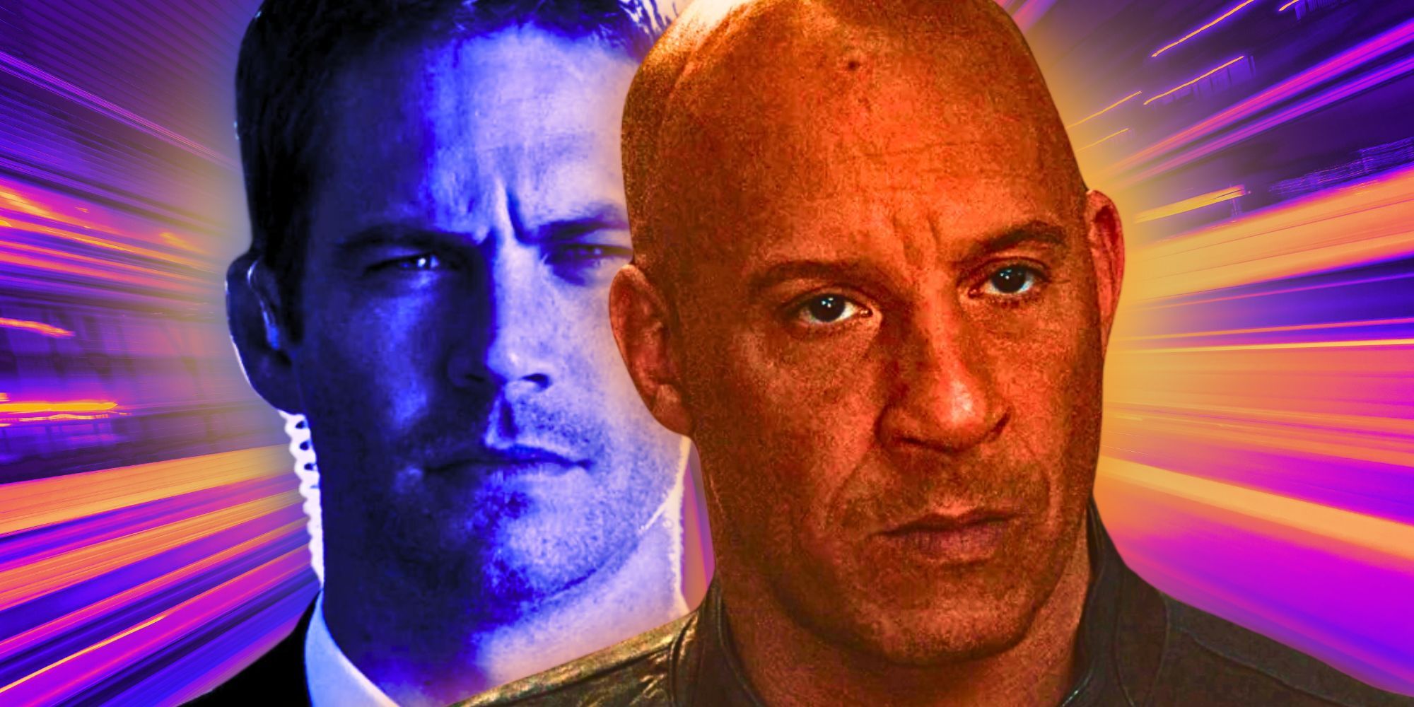 Paul Walker as Brian O'Conner and Vin Diesel as Dominic Toretto in Fast and Furious