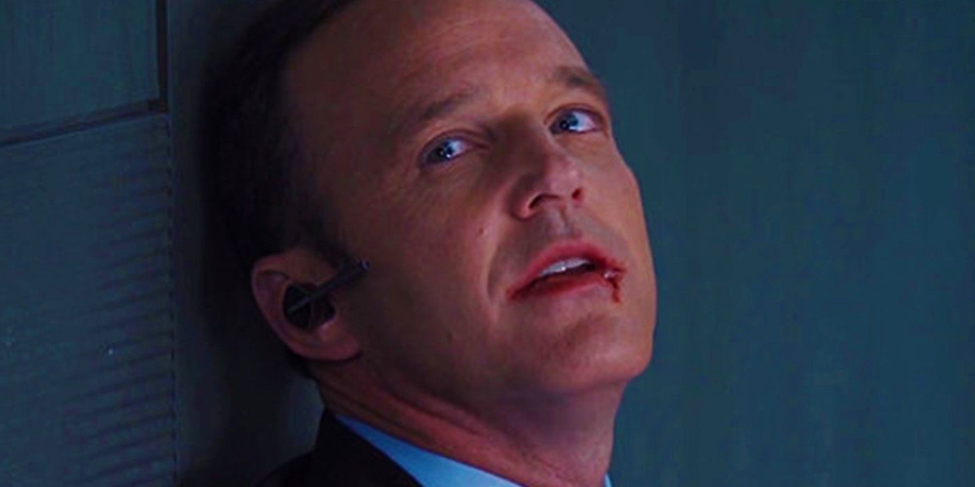 Phil Coulson (Clark Gregg) taking a final shot at Loki in The Avengers
