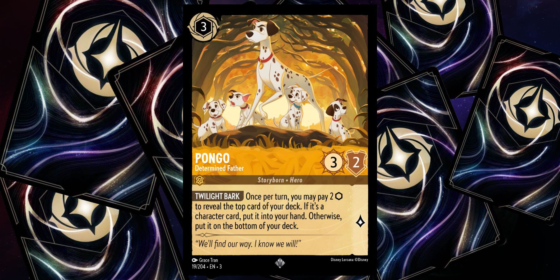 Pongo Determined Father Lorcana Into The Inklands Card