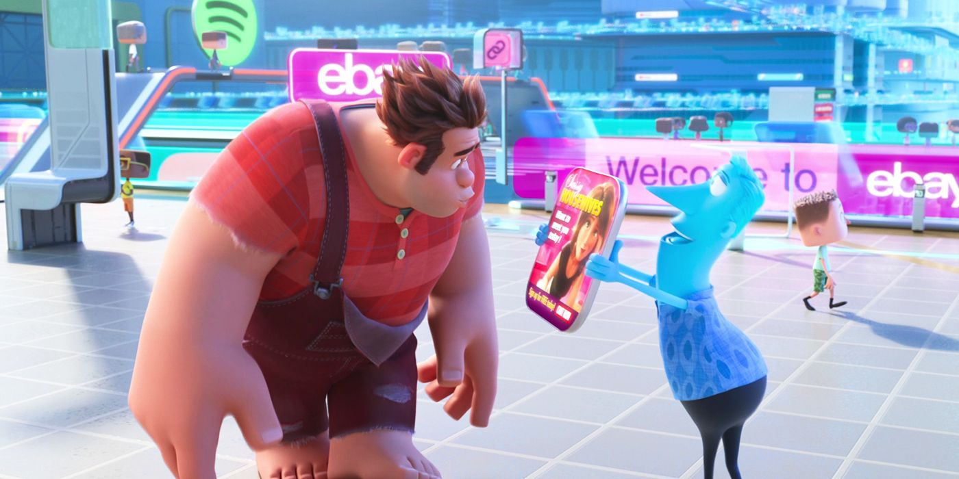 Ralph Breaks the Internet Ralph amused by an inappropriate pop up ad