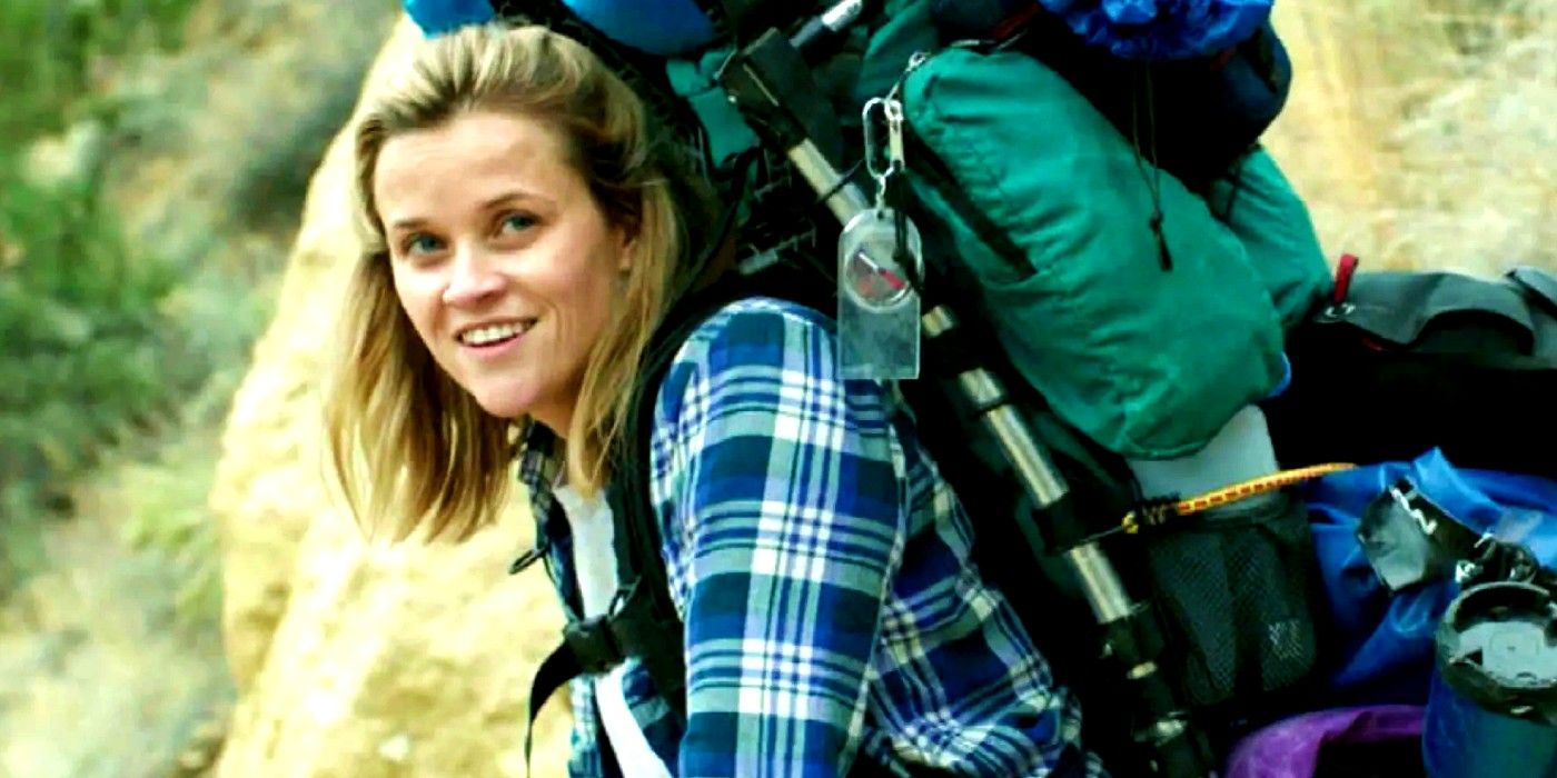 Reese Witherspoon carrying a large pack of bags in Wild