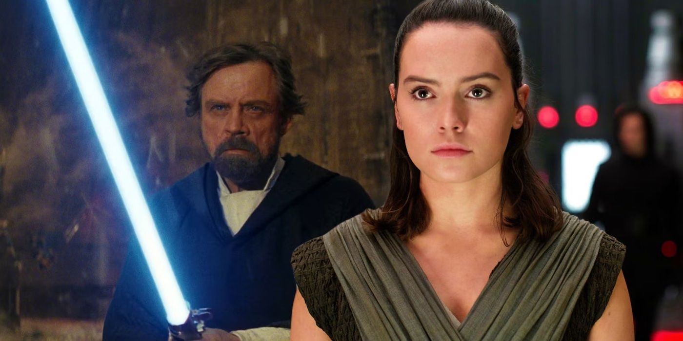 Rey e Luke Skywalker em Star Wars Os Últimos Jedi