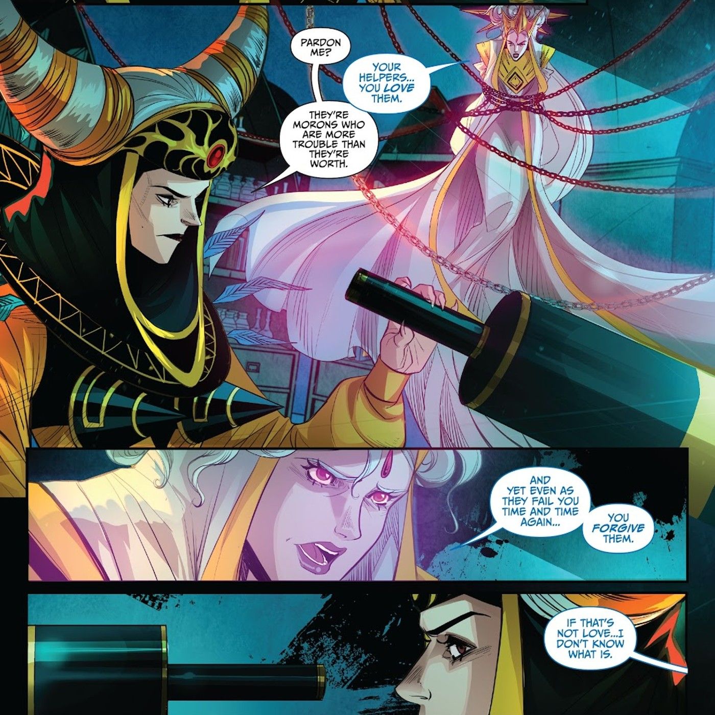 Go Go Power Rangers #20 Rita Repulsa’s mom Lady Fienna accuses her of loving her henchmen, despite their ineptitude
