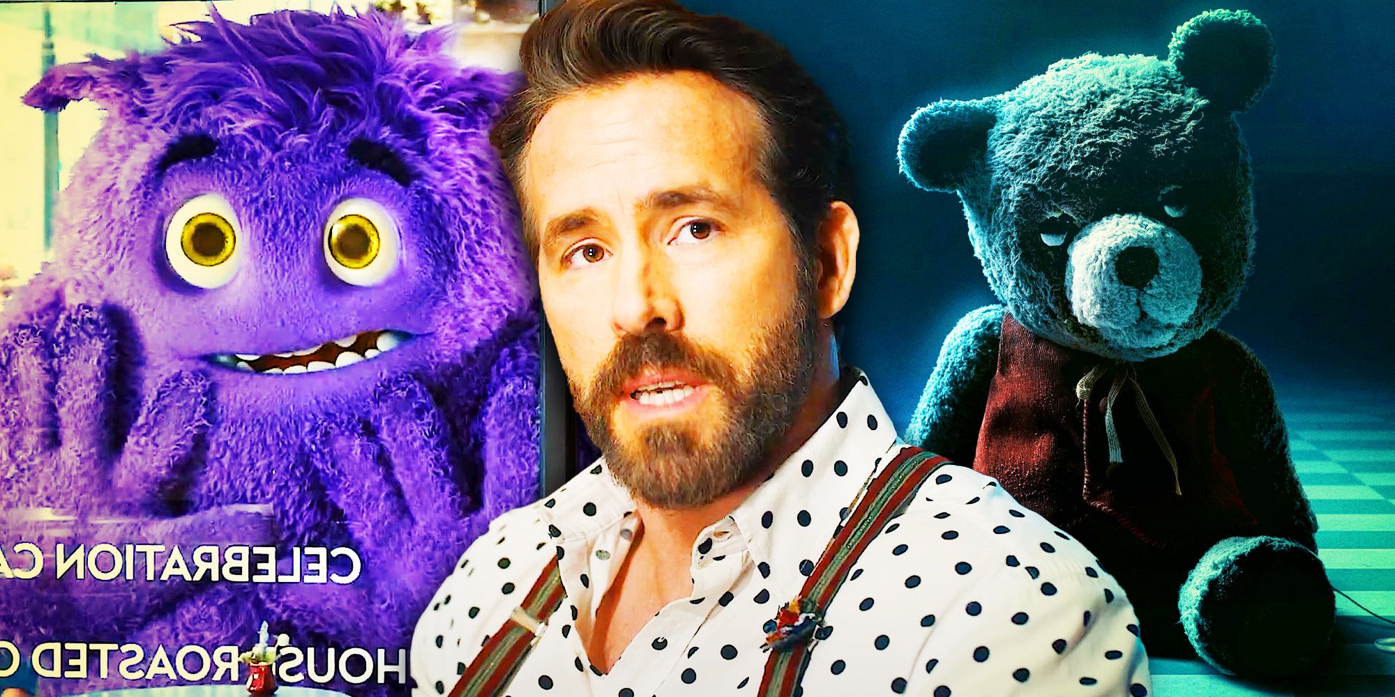 Ryan Reynolds from IF and the bear from Imaginary
