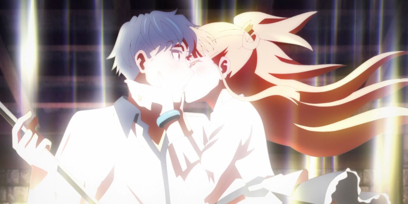 Sato and Hime kiss in Tales of Wedding Rings