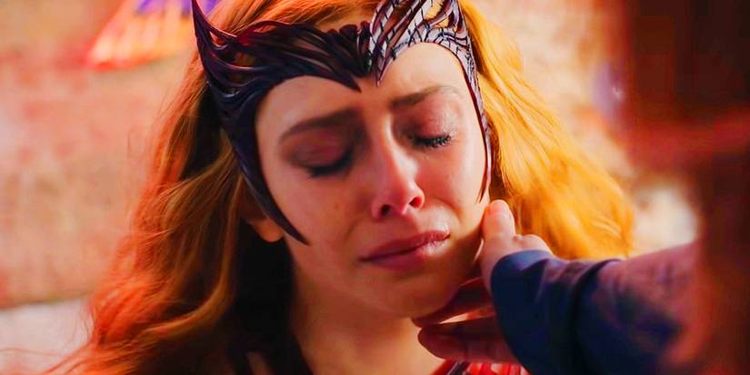 Scarlet Witch being comforted by her Earth-838 variant in Doctor Strange in the Multiverse of Madness