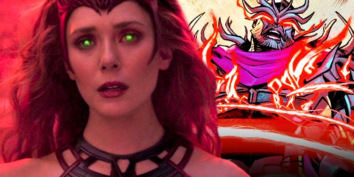 SCARLET WITCH FACES THE ARMOR OF CHTHON AVENGERS