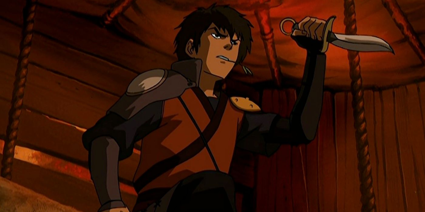 Jet holding a knife in Avatar: The Last Airbender.