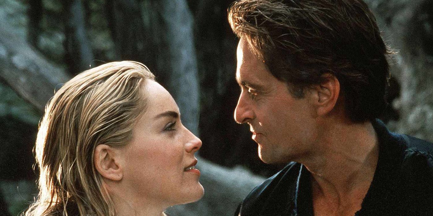 Sharon Stone and Michael Douglas in Basic Instinct