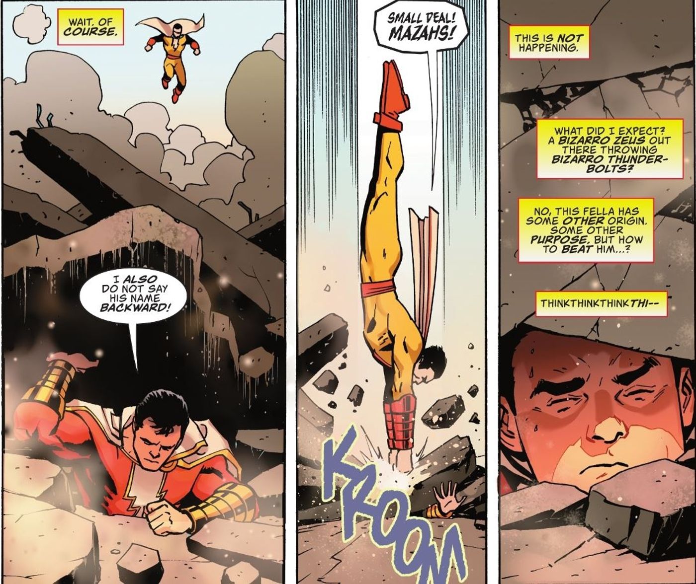 Shazam Fights Bizarro Captain DC