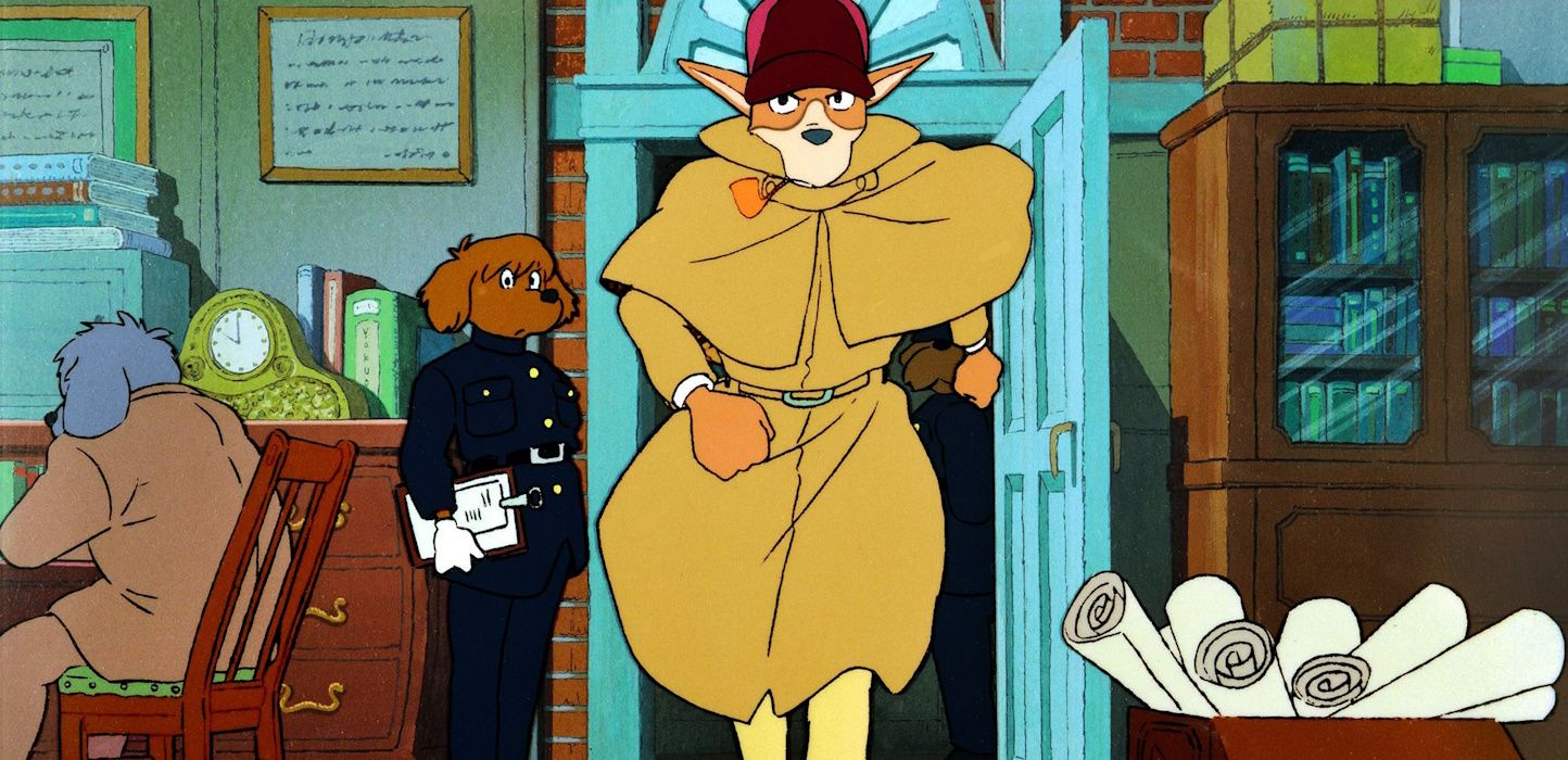Screen capture from Sherlock Hound, by TMS Entertainment, directed by Hayao Miyazaki of Ghibli