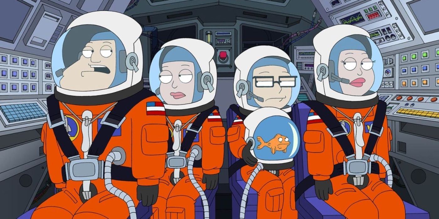 A família Smith se preparando para viajar ao espaço em American Dad