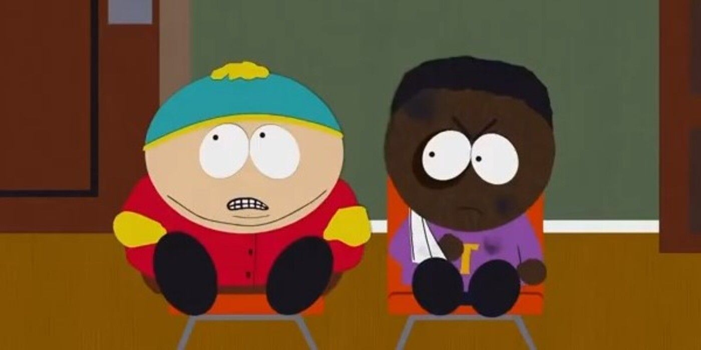 Cartman sat next to Tolkein wearing a sling in South Park