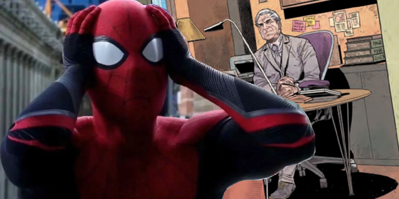 Featured Image: MCU Spider-Man looking shocked  (foreground); Ultimate Universe Ben Parker (background)