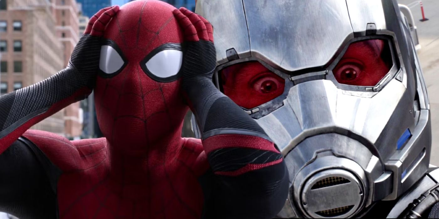 Split image of Spider-Man and Ant-Man looking shocked in the MCU