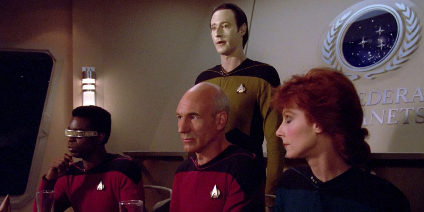 Star Trek TNG Haven Picard Crusher La Forge Data dinner