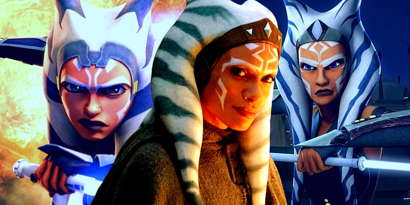 Ahsoka Tano in Star Wars: The Clone Wars, The Mandalorian, and Star Wars Rebels.