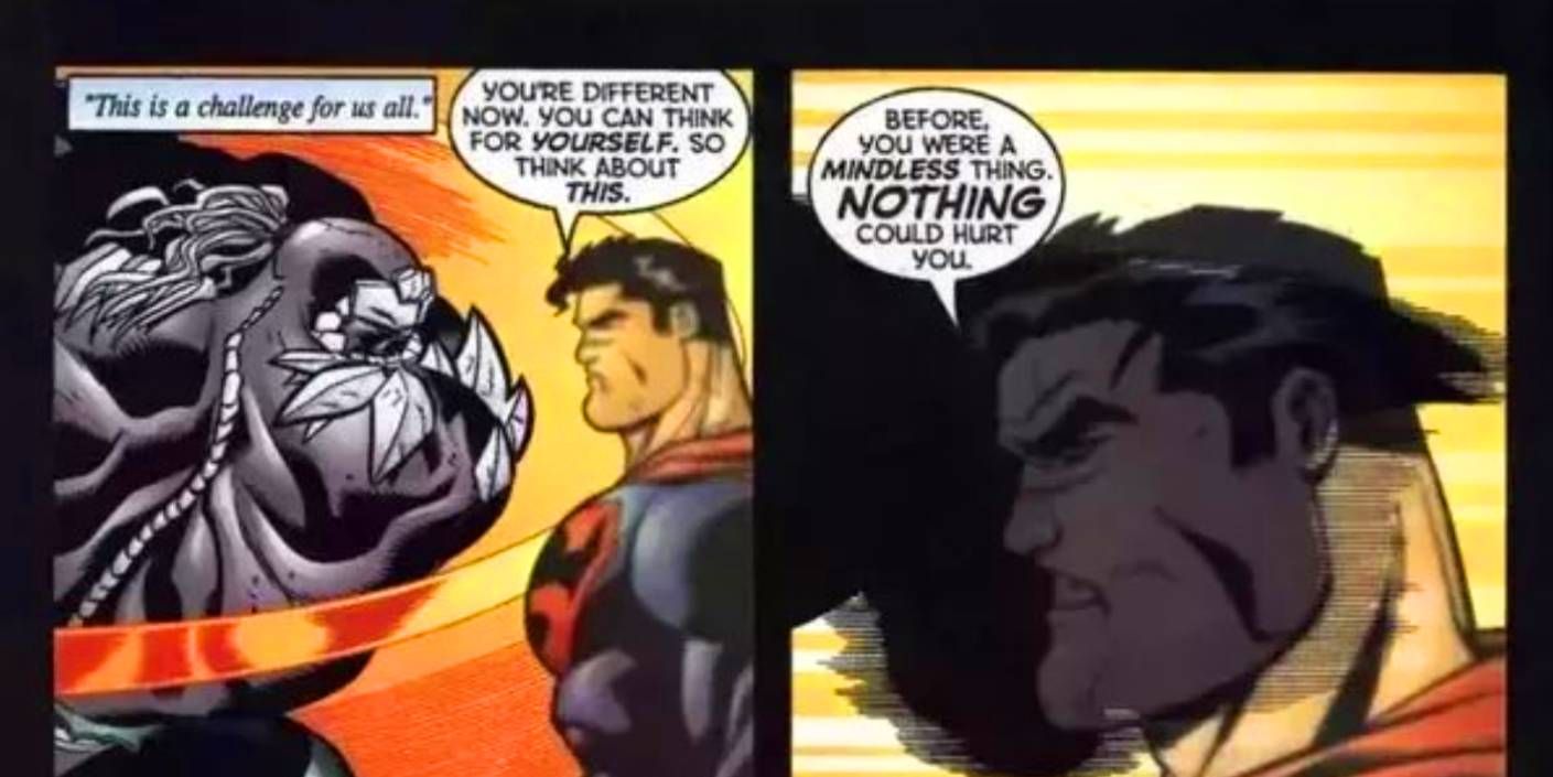 Superman Phases through Doomsday's punch