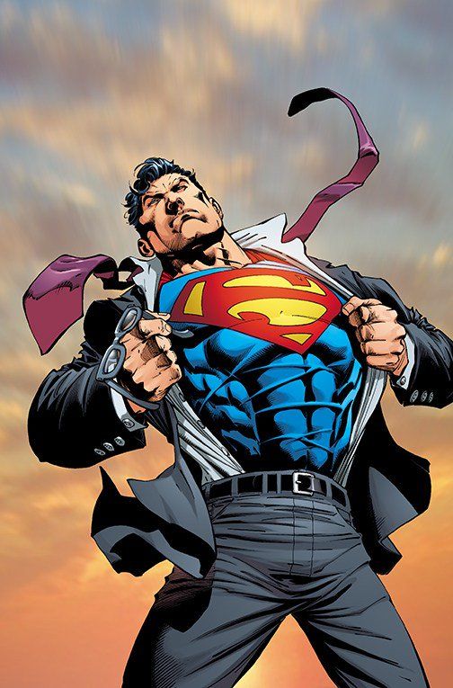 Superman ripping his shirt open very dramatically