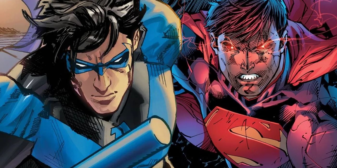 Superman with Heat Vision and Nightwing DC
