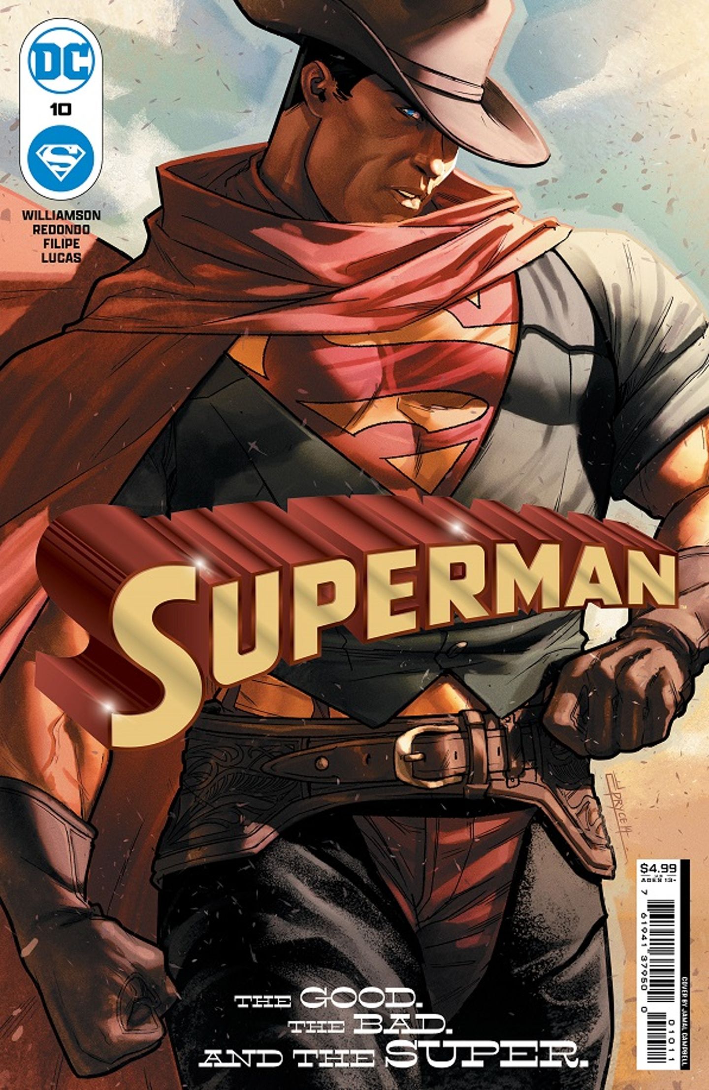 Cover for Superman (2023) #10, featuring the Man of Steel dressed as a cowboy