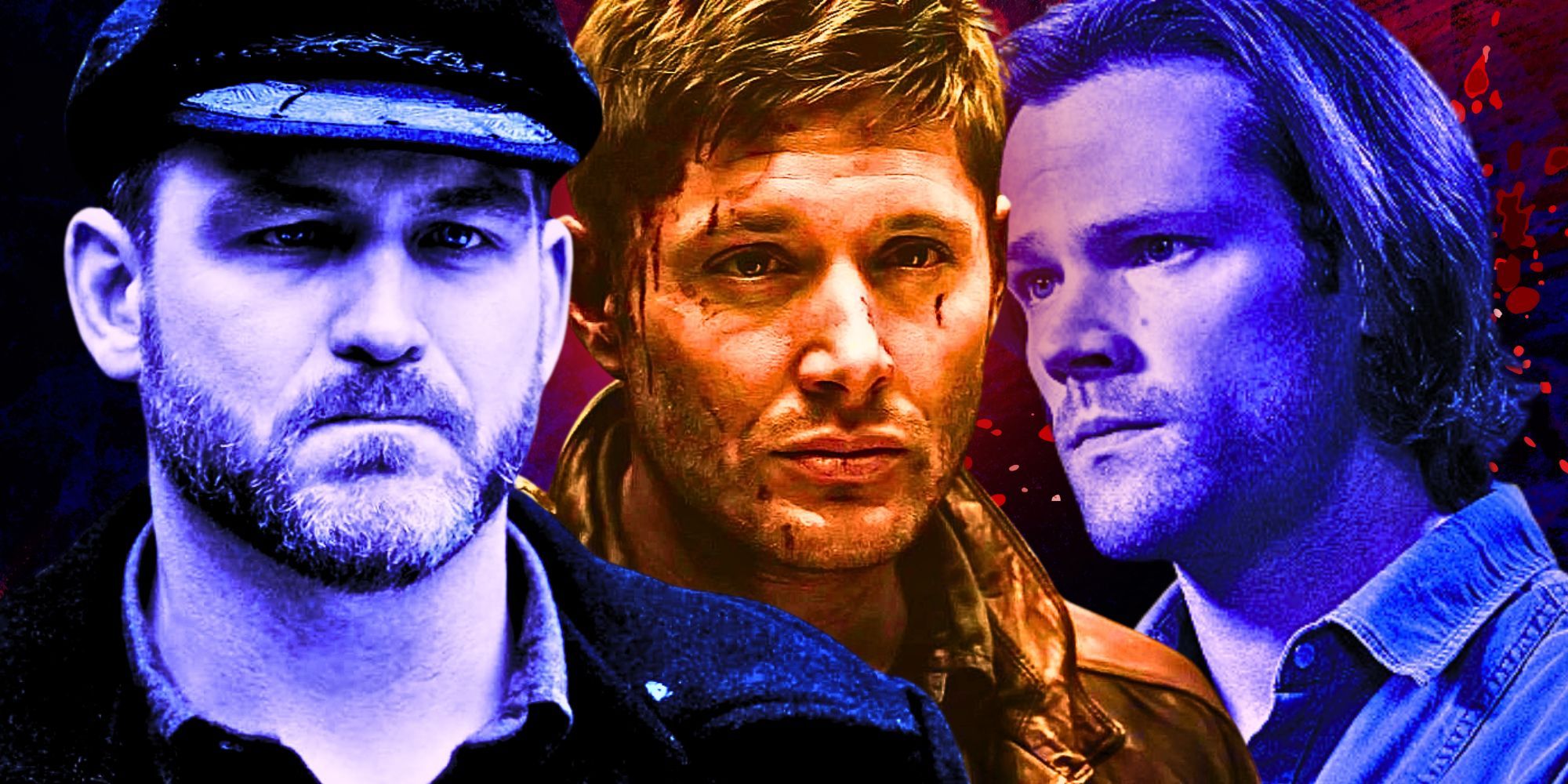 Custom image of Benny, Dean, and Sam in Supernatural with Benny and Sam in blue coloring