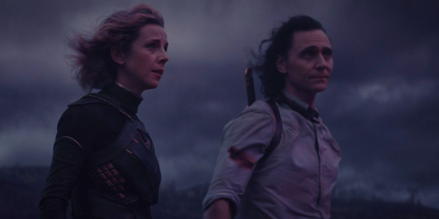 Sylvie (Sophia Di Martino) and Loki (Tom Hiddleston) in the Void in Loki season 1