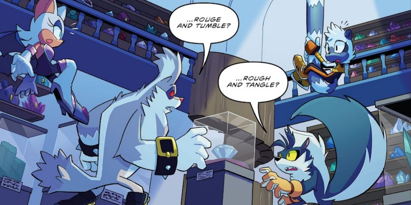 Tangle and Rouge steal Chaos Emerald in Sonic