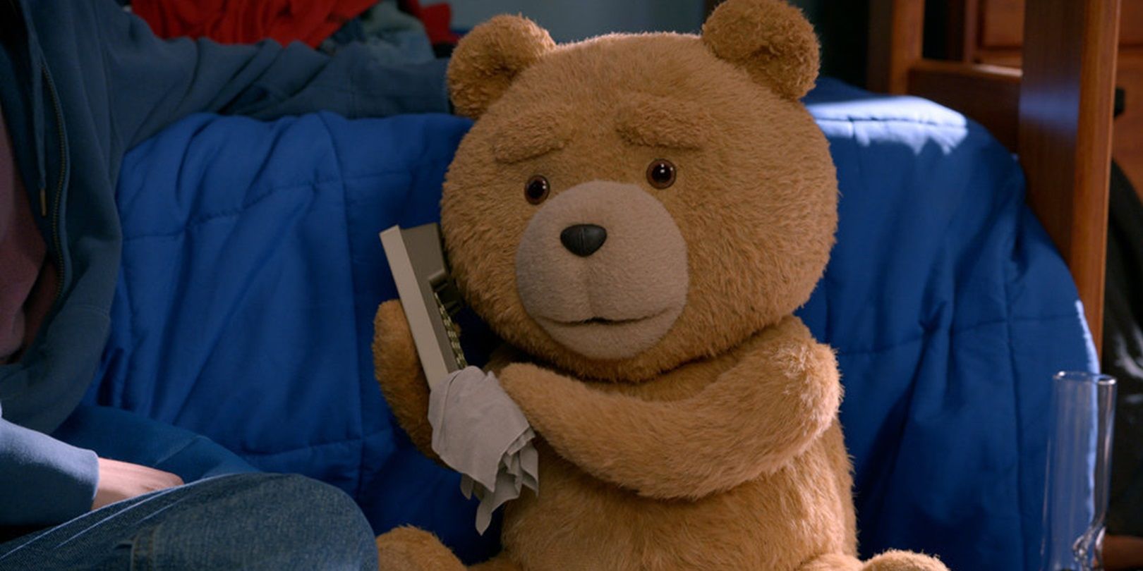 Ted speaking on the phone in Ted