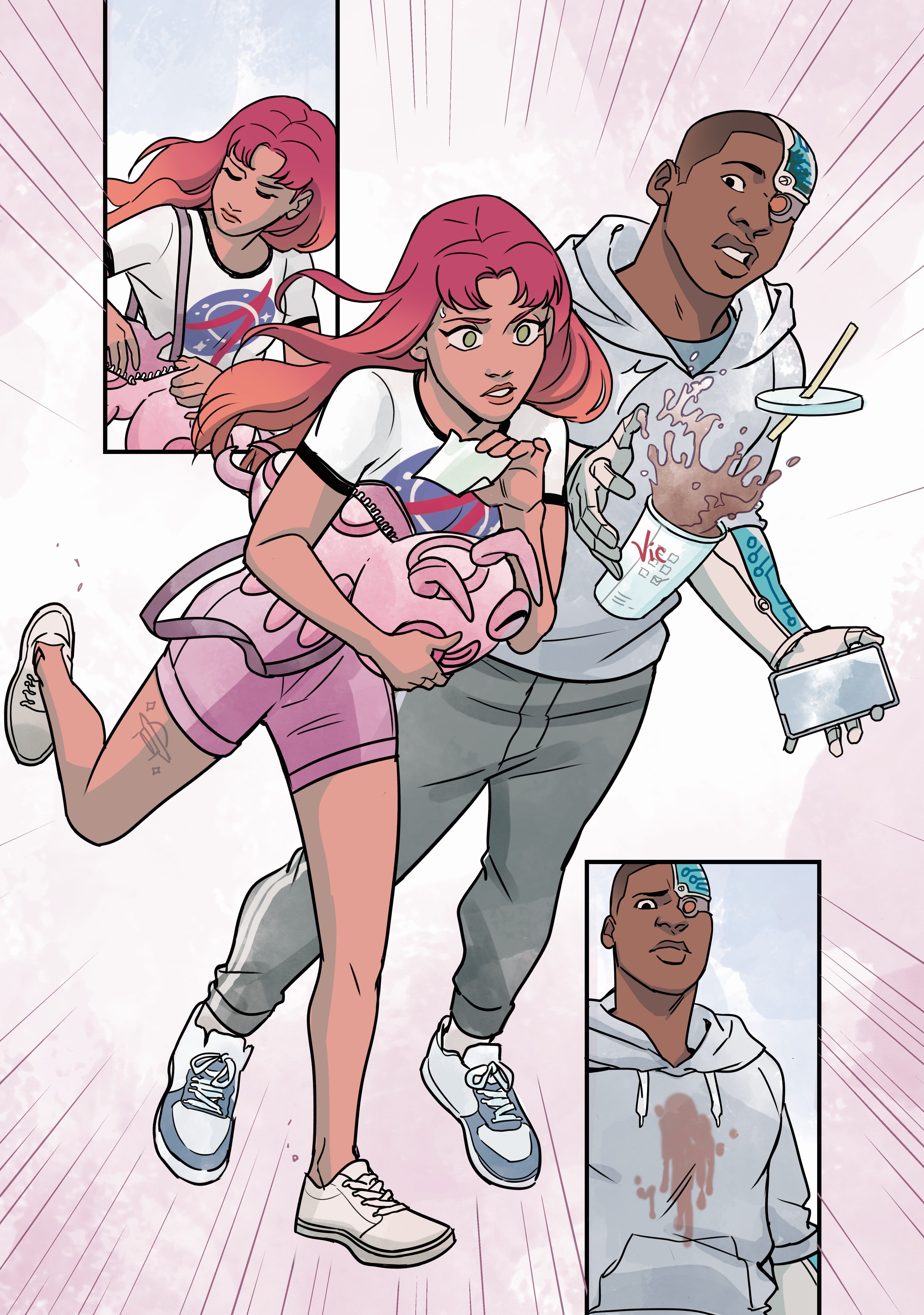 Teen Titans young casual Starfire and Cyborg by Kami Garcia and Gabriel Picolo (5)