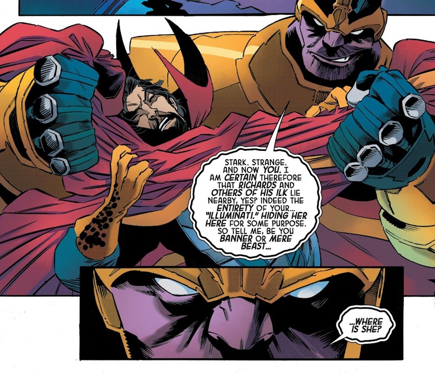 Thanos chokes Doctor Strange