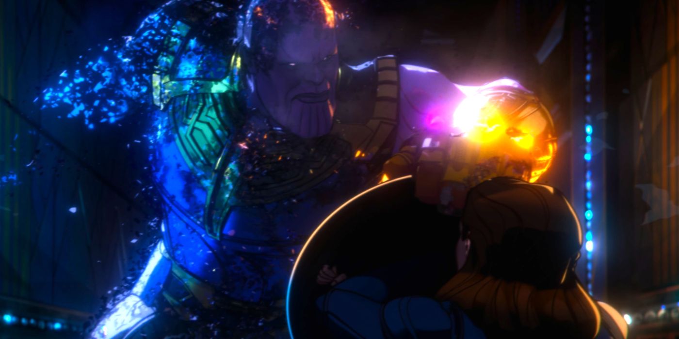 Thanos being snapped out of existence in What If? season 2 episode 9