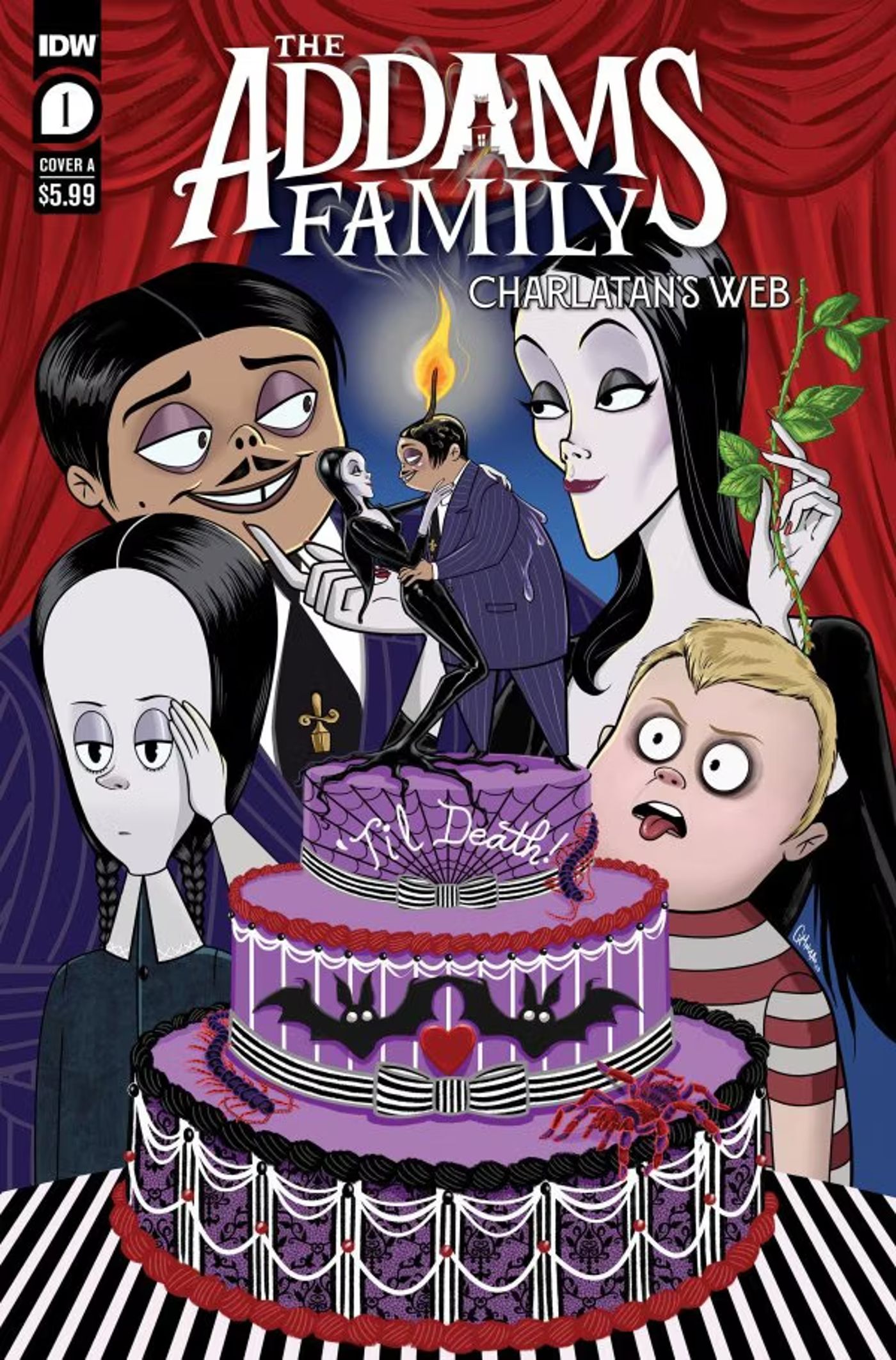 The Addams Family: Charlatan&rsquo;s Web #1 cover by Chynna Clugston Flores