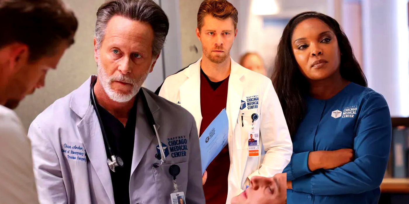 The Cast of Chicago Med Season 9 Including Luke Mitchell as Dr. Mitch Ripley