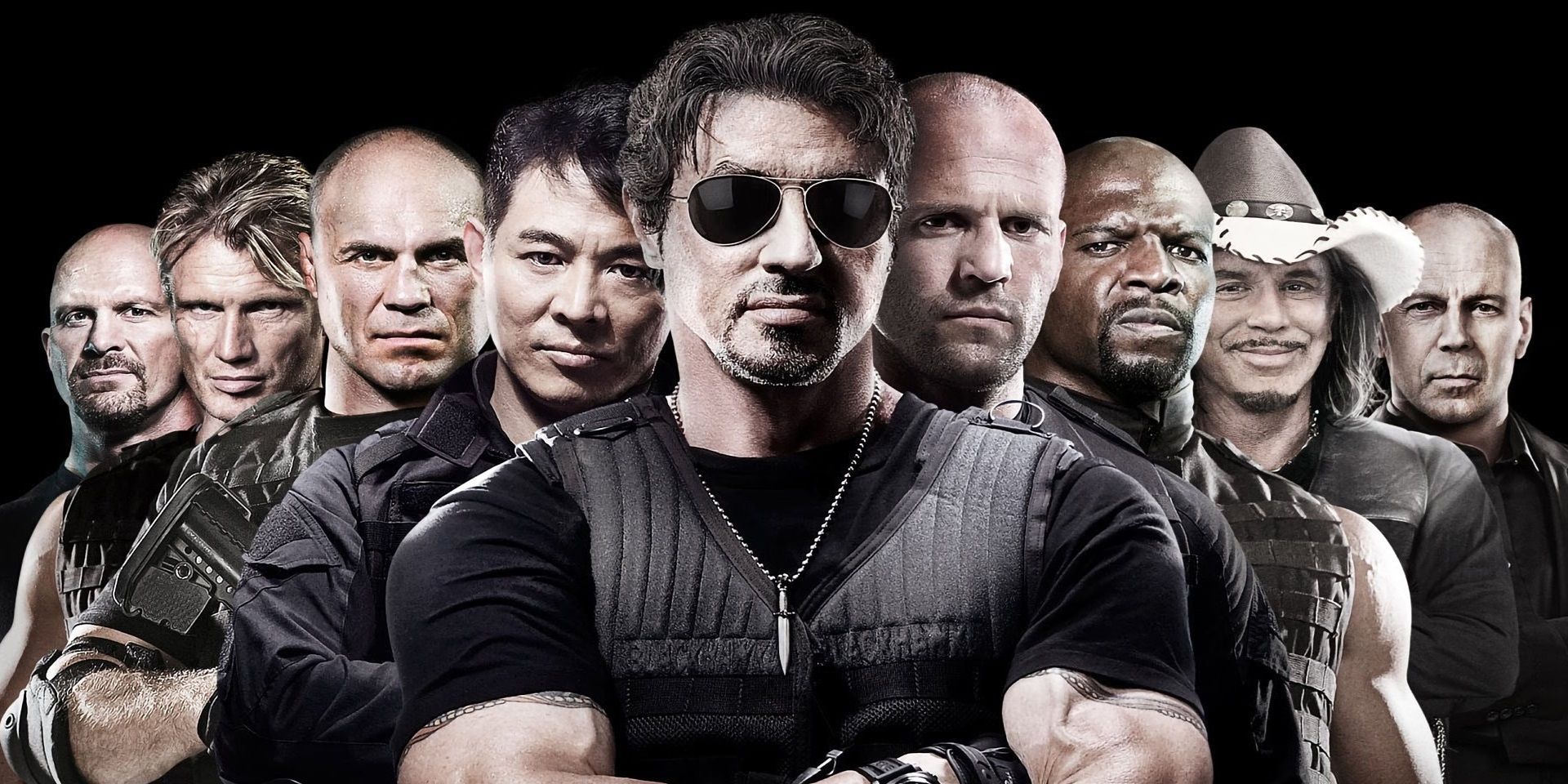 The cast of The Expendables on the poster