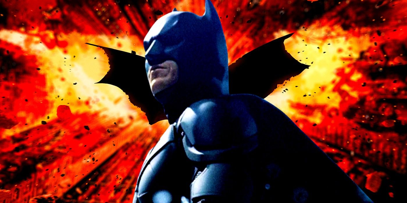 Christian Bale as Batman with The Dark Knight Rises logo