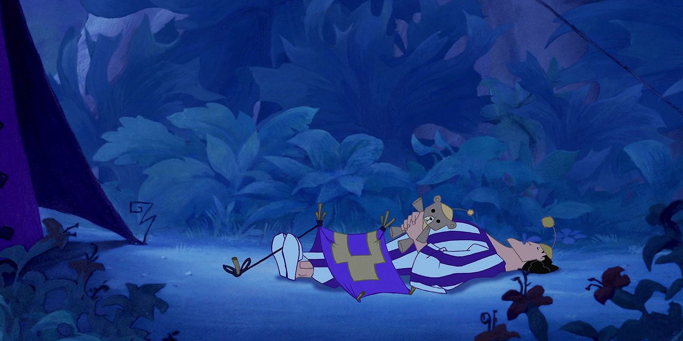 The Emperor's New Groove Kronk sleeping with a tiny tent